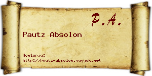 Pautz Absolon névjegykártya